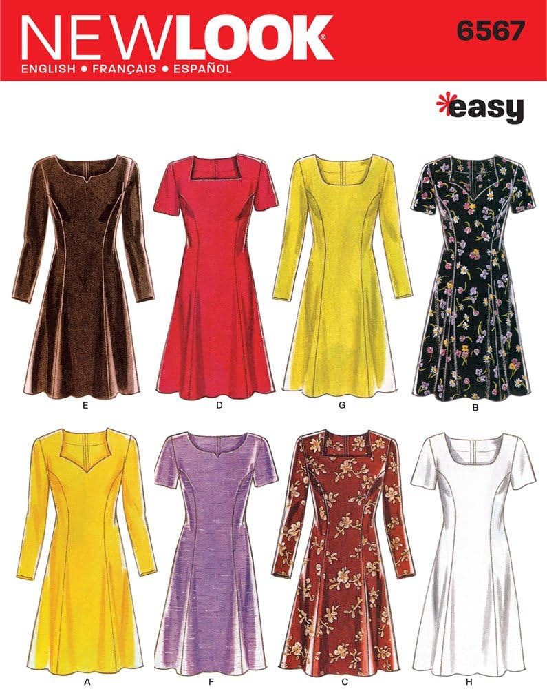 Simplicity New Look Sewing Pattern 6567 for Misses Dresses in Size A (6-8-10-12-14-16) - Image 1