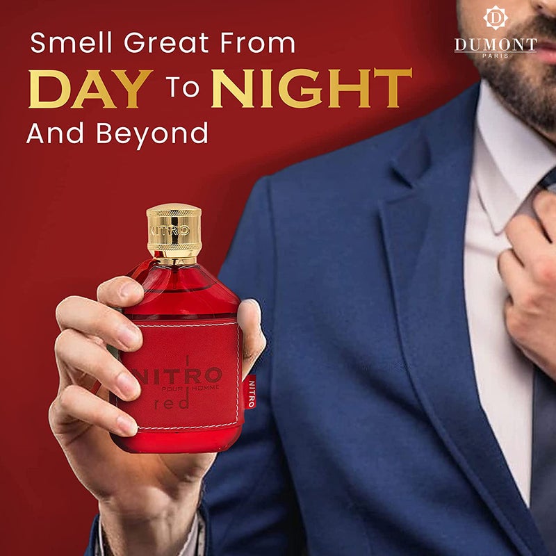Dumont NITRO RED - 3.4oz - Eau De Parfum - Luxury Perfume for Men - Fruit, Woody, Floral & Masculine Fragrance - Long Lasting Cologne Mist & Body Spray - for Him - Image 5