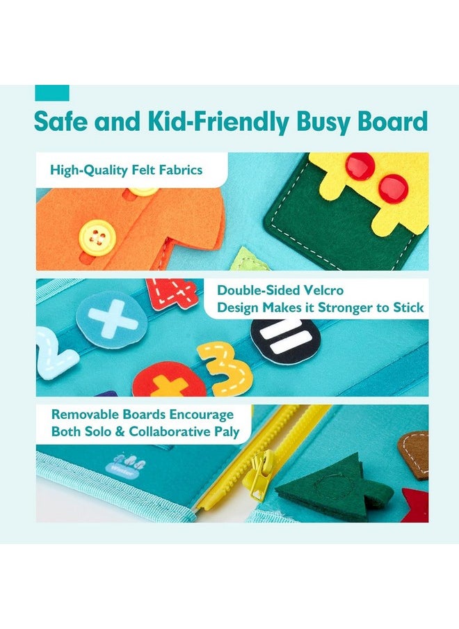 KolorFish - KolorFish Busy Board 9 in 1 Toddler Toy from 2 Years Girls Boys - Activity Board Motor Skills Toy, Baby Sensory Montessori Toy from 1 2 3 4 Years Educational Toy (Blue Farm) - Image 1