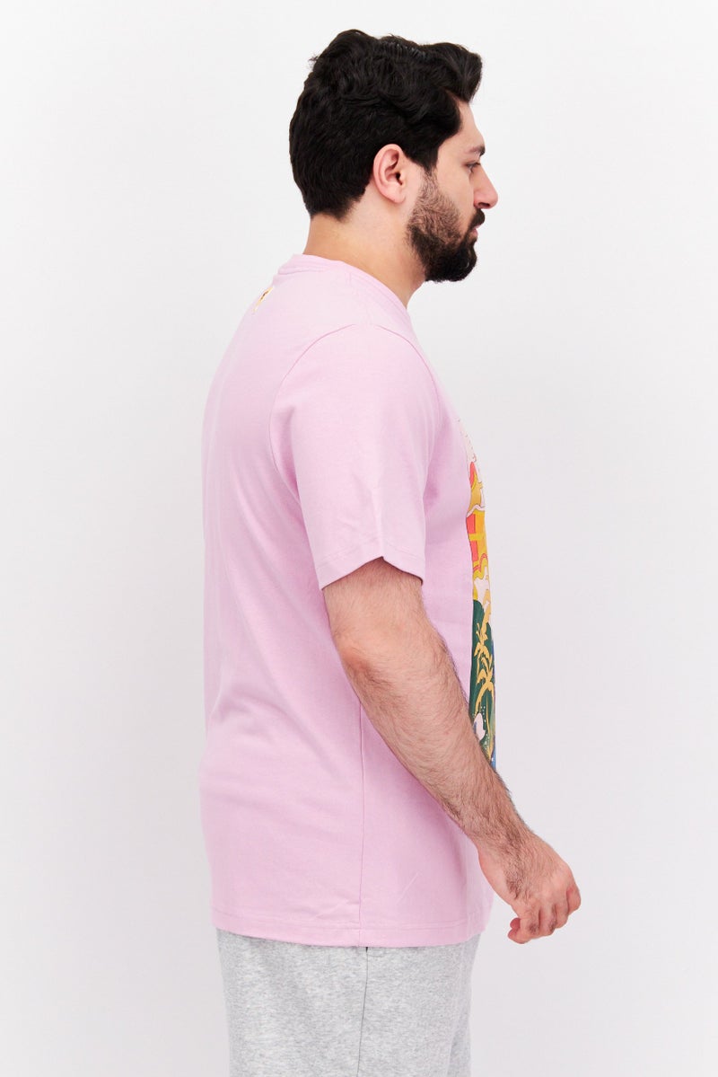 PUMA تي شيرت رياضي للرجال بأكمام قصيرة مناسب، لون بنفسجي مدمج - Image 2