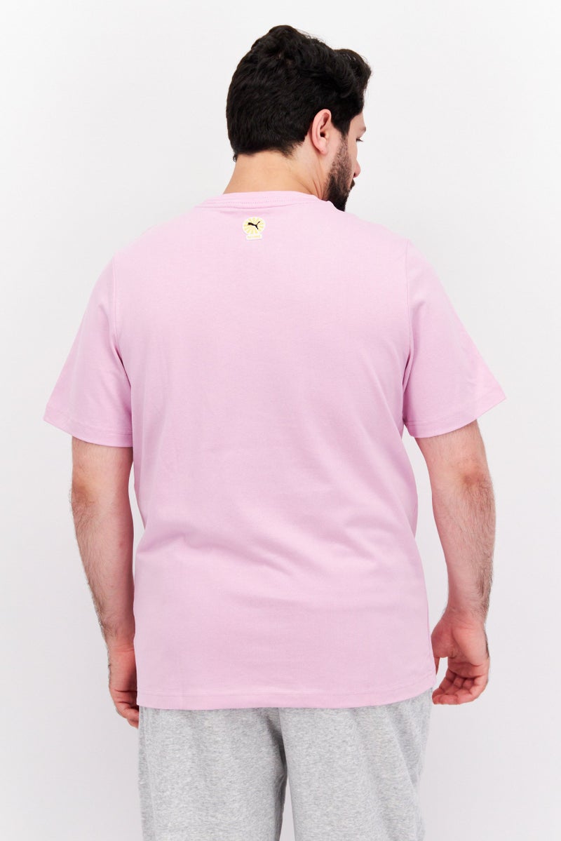 PUMA تي شيرت رياضي للرجال بأكمام قصيرة مناسب، لون بنفسجي مدمج - Image 3