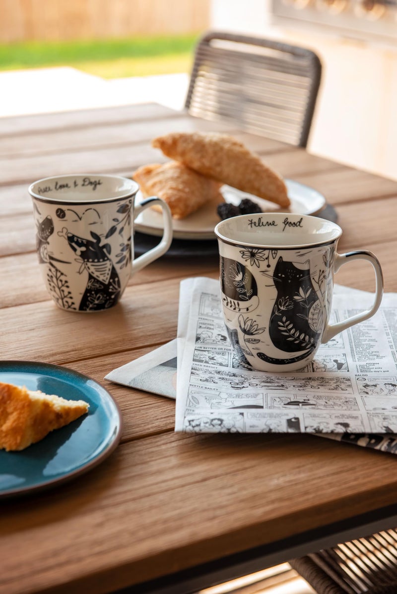Karma Gifts 14 oz Black and White Boho Mug Raven - Cute Coffee and Tea Mug - Ceramic Coffee Mugs for Women and Men - Image 3