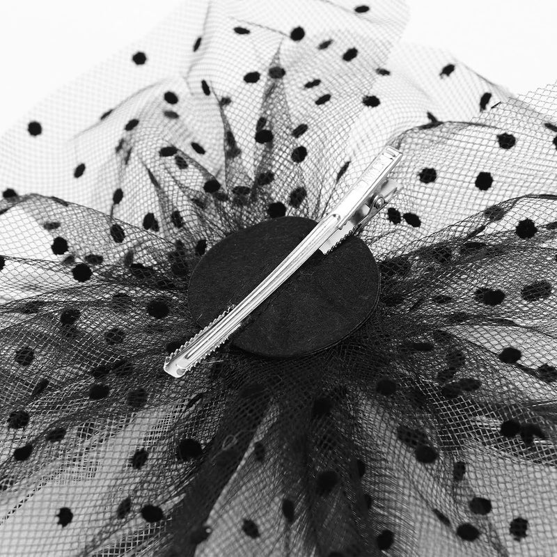 DRESHOW Fascinators Hat Flower Mesh Ribbons Feathers on a Headband and a Clip Tea Party Headwear for Girls and Women - Image 5