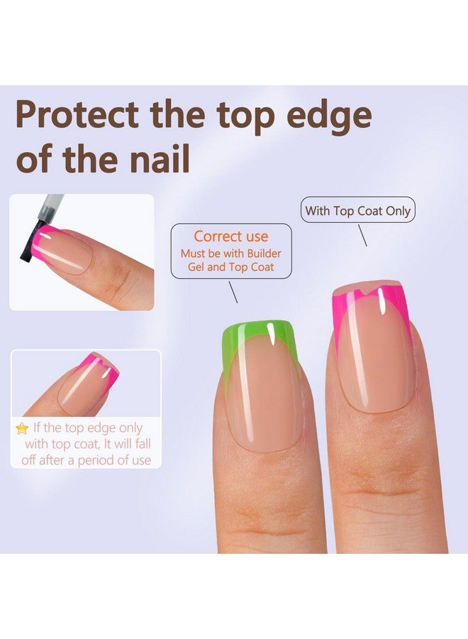 Misssix French Gel Nail Tips, 160Pcs French Tip Press on Nails Short Square, No Need to File Tips Pre-lasting, Fake Nails for Nail Art DIY 16 Sizes - Image 5