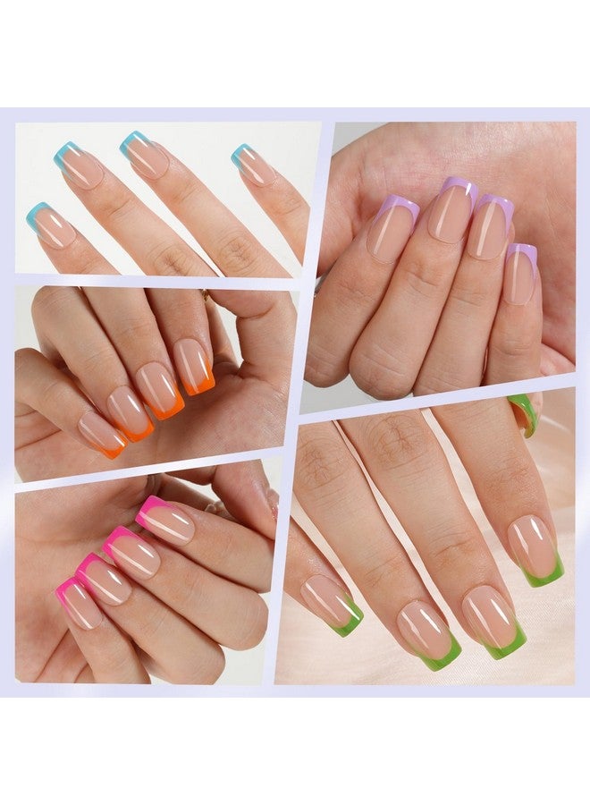 Misssix French Gel Nail Tips, 160Pcs French Tip Press on Nails Short Square, No Need to File Tips Pre-lasting, Fake Nails for Nail Art DIY 16 Sizes - Image 2