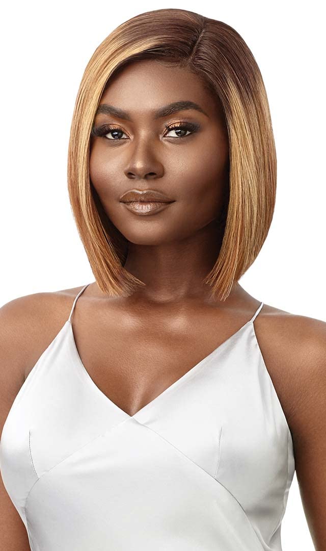 Outre Mytresses 100 Unprocessed Human Hair Custom Colored HD Lace Front Wig LETISHA ColorNatural Black