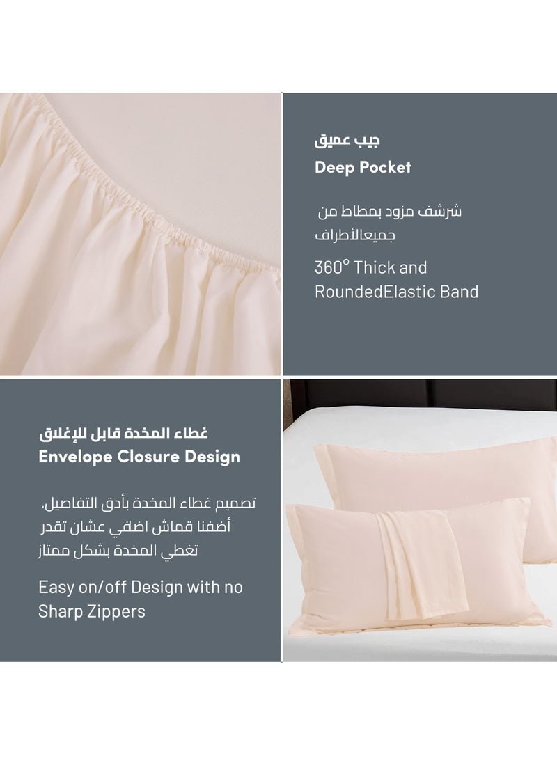 Donetella - Bedding Fitted Sheet - Fits 90x190 Cm Bed For Single Bed 2 Pcs (1 Fitted Sheet and 1 Pillowcase) - 30 Cm Deep Pocket - Solid Bed Sheet - Image 1