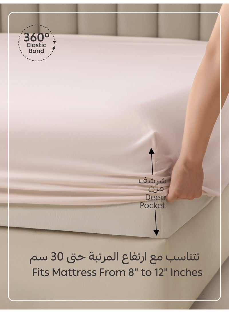 دوناتيلا الفراش المجهزة ورقة 2 قطعة حجم واحد الصلبة غطاء سرير مجموعة يناسب (90 * 200 سنتيمتر) مع سادات و 30 سنتيمتر اضافية عميق نحى ستوكات غطاء سرير ، البلوط الفرنسي - Image 4