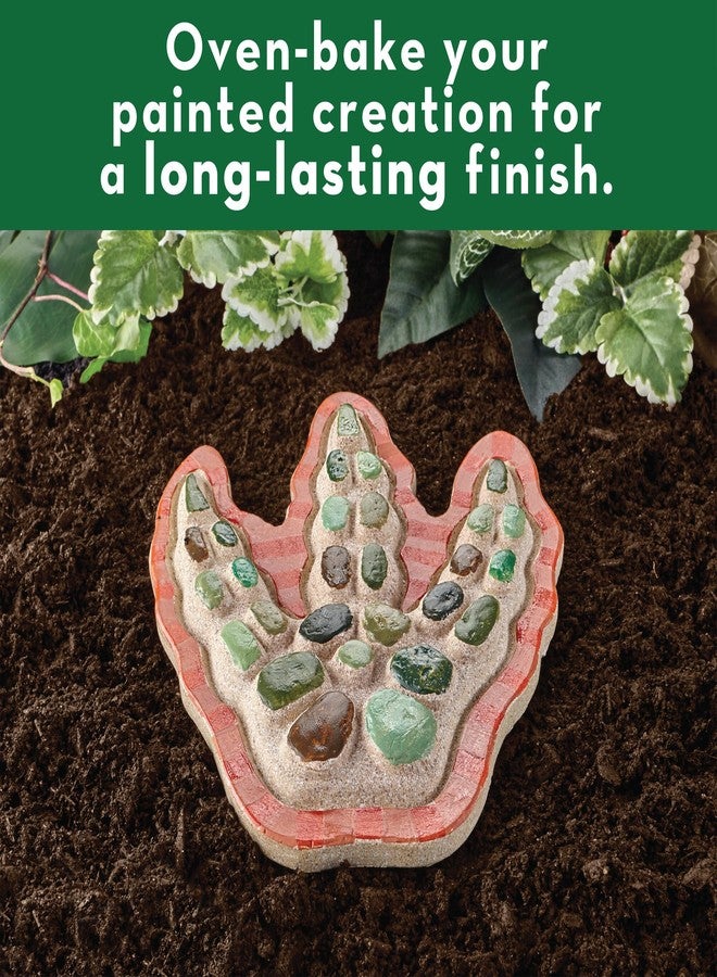MindWare Paint Your Own Stepping Stone: Dinosaur Footprint - Weather-Resistant 8.5-inch x 10-inch Stepping Stones Kids Craft Kit - Includes Paint, Brushes and Instructions - Ages 8 and Up - Image 4