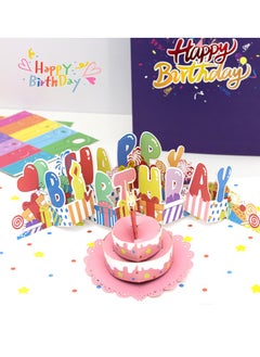 xozgdovg Music lighting cross border birthday stereo card blown candles can be exchanged for digital birthday gift blessing 3d stereo card 