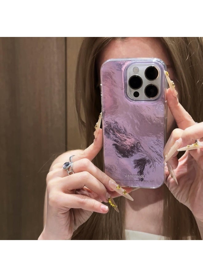 NIBEMINENT Glacial Texture Gradient Protective TPU Case Cover For iPhone 15, Purple Gradient - Image 1