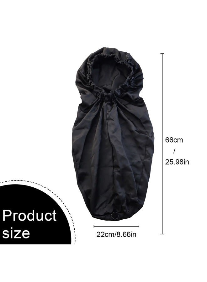 TCOTBE 3 Pcs Foldable Extra Long Sleeping Caps Soft Stain Satin Hair Braid Bonnet with Button Comfortable Single Lay Hair Covers Long Braids Bonnet for Women with Long Hair Deadlocks Curly Hair Blue, - Image 2