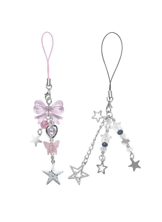 Cute Phone Charms Aesthetic Cell Phone Charms Strap Pink Strawberry Butterfly Star PhoneCharm Accessories for Bag Keychain Camera Pendants Decor, 1, Resin, No Gemstone - Image 1