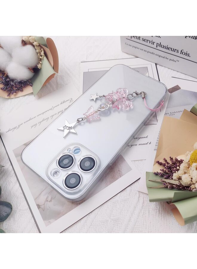 Cute Phone Charms Aesthetic Cell Phone Charms Strap Pink Strawberry Butterfly Star PhoneCharm Accessories for Bag Keychain Camera Pendants Decor, 1, Resin, No Gemstone - Image 3