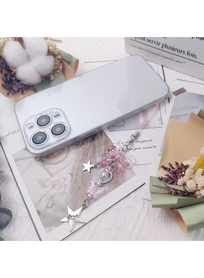 Cute Phone Charms Aesthetic Cell Phone Charms Strap Pink Strawberry Butterfly Star PhoneCharm Accessories for Bag Keychain Camera Pendants Decor, 1, Resin, No Gemstone - Image 5