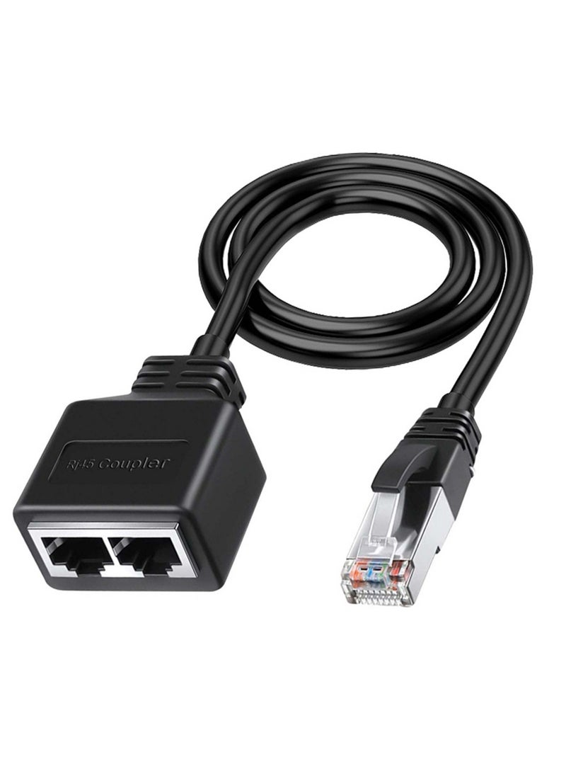 SYOSI - SYOSI Ethernet Cable Splitter, 1 Male to 2 Female Ethernet Splitter Connector, RJ45 Network Adapter Internet Port Extender, RJ45 Ethernet LAN Network Expansion Compatible with Cat5/Cat5e/Cat6/Cat7 - Image 1