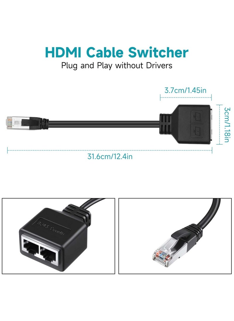 SYOSI - SYOSI Ethernet Cable Splitter, 1 Male to 2 Female Ethernet Splitter Connector, RJ45 Network Adapter Internet Port Extender, RJ45 Ethernet LAN Network Expansion Compatible with Cat5/Cat5e/Cat6/Cat7 - Image 1