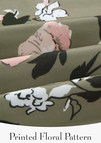 ECOWISH Women's Casual Floral Zip Up Bomber Jacket Coat Lightweight Short Camo No Lining Outwear Tops Windbreaker with Pocket 333 Army Green X-Large - Image 3