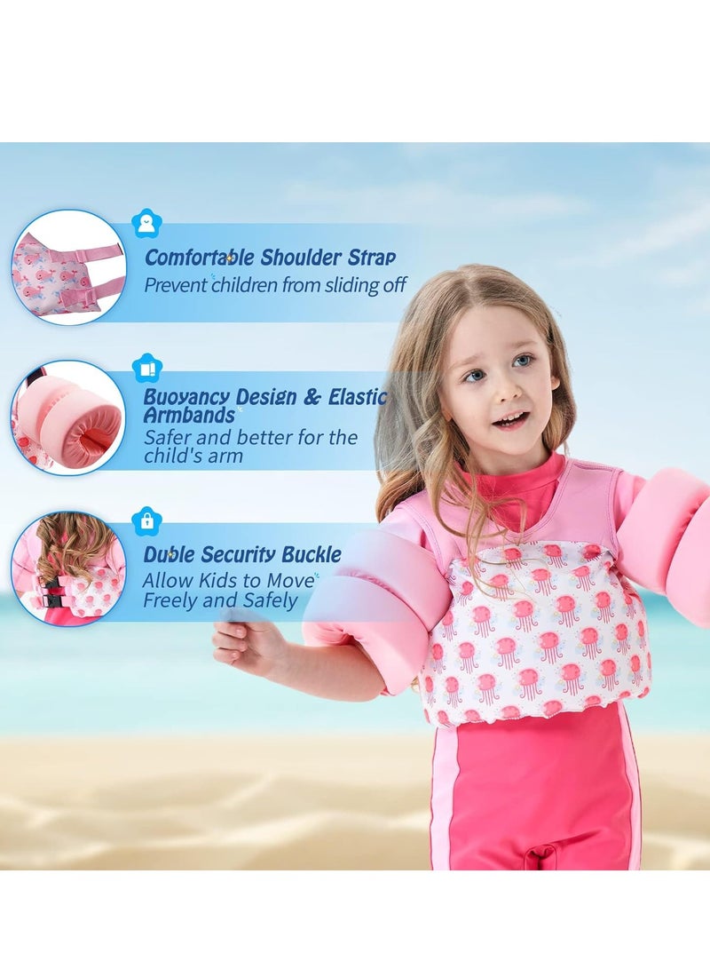 SOLARAE Swim Vest Float for Girls and Boys Floaties for Learn Swiming Training, Infant Safety Aid Jacket, Pool Jackets with Arm Water Wing for 2-8 Years Old - Image 3