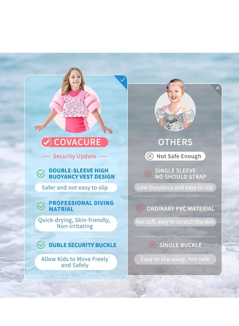 SOLARAE Swim Vest Float for Girls and Boys Floaties for Learn Swiming Training, Infant Safety Aid Jacket, Pool Jackets with Arm Water Wing for 2-8 Years Old - Image 5