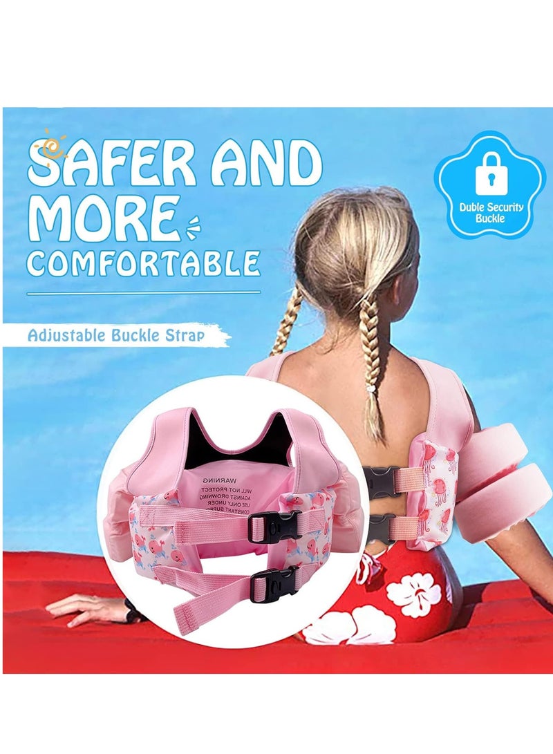 SOLARAE Swim Vest Float for Girls and Boys Floaties for Learn Swiming Training, Infant Safety Aid Jacket, Pool Jackets with Arm Water Wing for 2-8 Years Old - Image 2