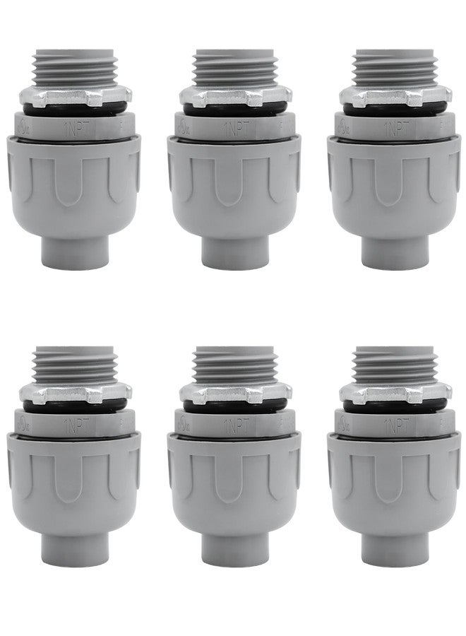 Wocloer 1 Inch PVC Liquid Tight Connector Fittings, 6 Pack Straight Couplings - Image 1