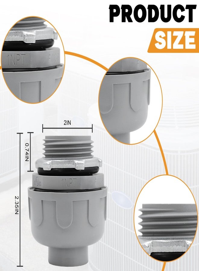 Wocloer 1 Inch PVC Liquid Tight Connector Fittings, 6 Pack Straight Couplings - Image 2