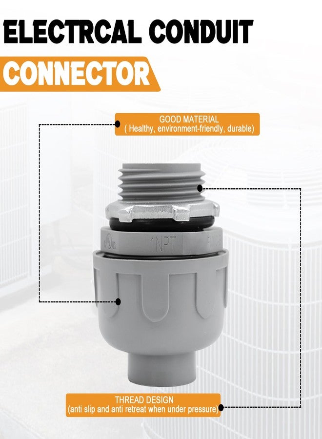 Wocloer 1 Inch PVC Liquid Tight Connector Fittings, 6 Pack Straight Couplings - Image 4