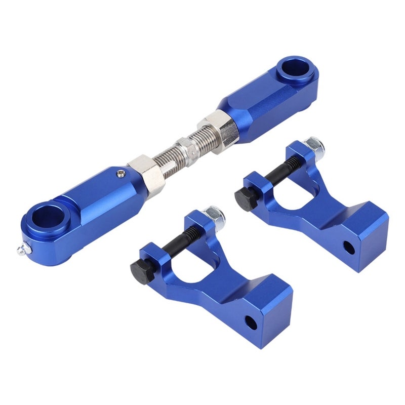 ATV Front Rear Lowering Kit Blue Aluminum - 3.5in Front Drop 2in Track Widening - Adjustable Rear 1in to 4in Lower for Flat Track Drag Racing Trail Riding - Image 2