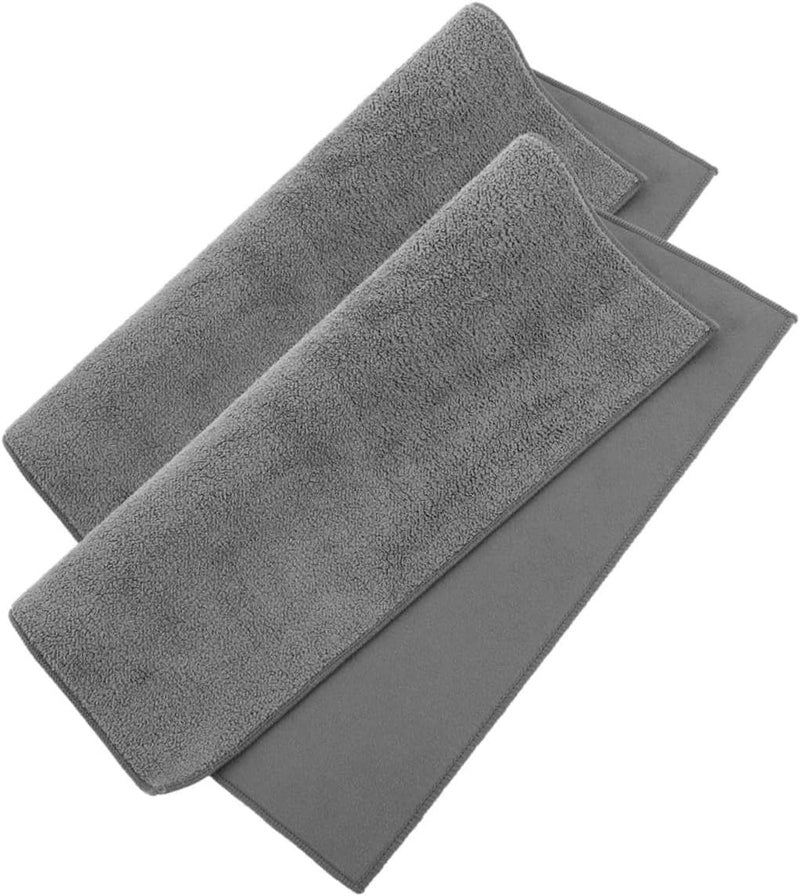 2pcs Double-Sided Grey Microfiber Car Wash Drying Towels 30x30cm Super Absorbent Car Detailing Cloths for Auto Cleaning and Water Removal - Image 1