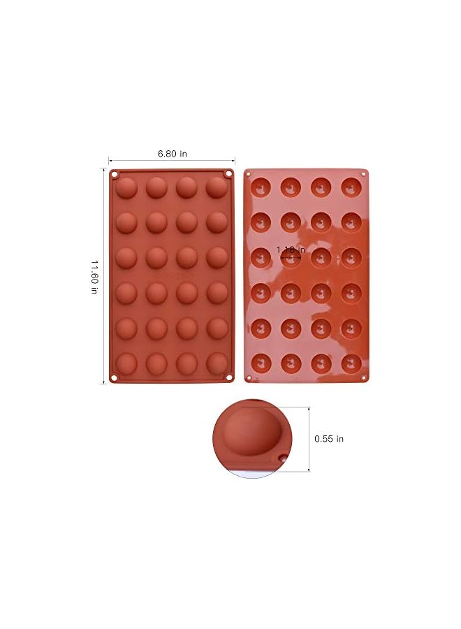 S-TOP Mini 24-Cavity Semi Sphere Silicone Mold, 3 Packs Baking Mold for Making Chocolate, Cake, Jelly, Dome Mousse-Pay Atenntion to the Size - Image 3
