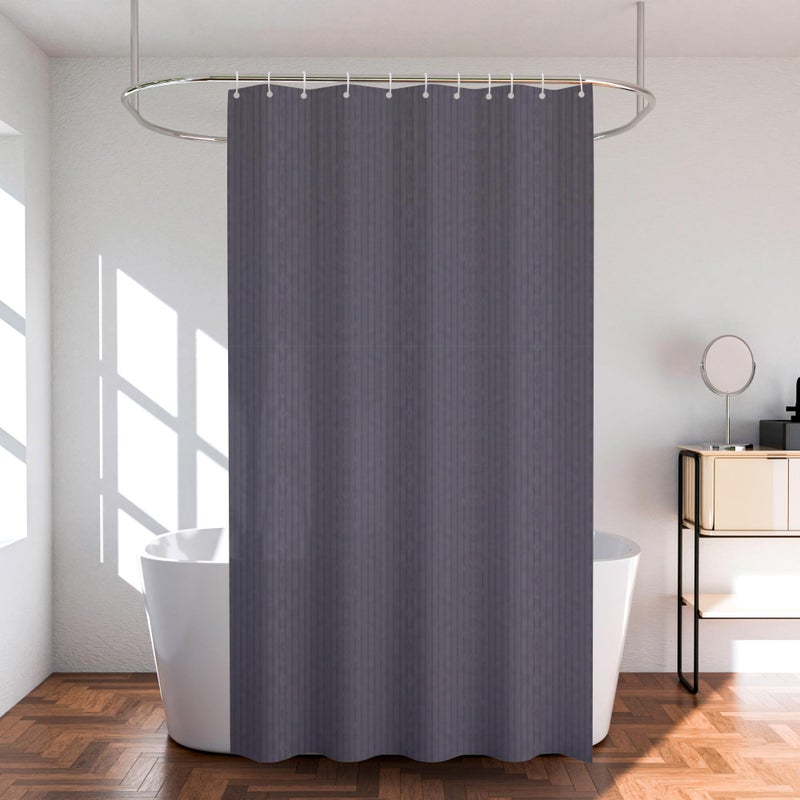 Kuber Industries (Pack of 3) Shower Curtain | 7 Feet | PVC Waterproof Window Curtain | Bathroom Shower Curtain | AC Curtains | Curtains for Bathtub | 8 Rings Curtain | Lining | Grey - Image 1