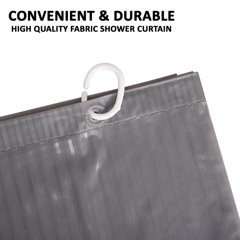 Kuber Industries (Pack of 3) Shower Curtain | 7 Feet | PVC Waterproof Window Curtain | Bathroom Shower Curtain | AC Curtains | Curtains for Bathtub | 8 Rings Curtain | Lining | Grey - Image 2