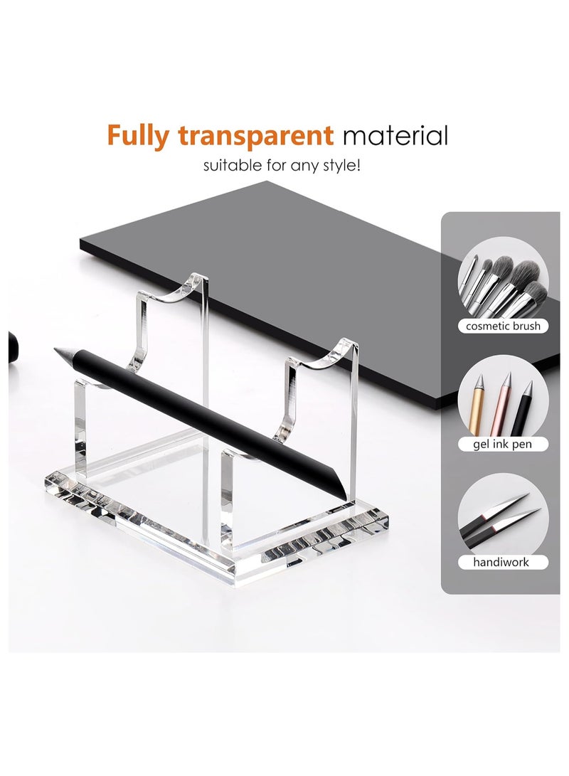 Generic 2 Tier Acrylic Pen Holder Display Stand, Fountain Pen Pencil Makeup Brush Rack , Ballpoint Pen Showholder, Paintbrush Drying Rack Organizer Desk for Home School Office or Store Use  - Image 3