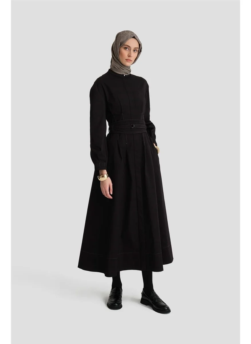 ARMINE Belt Detailed Gabardine Dress 24K9915 Black