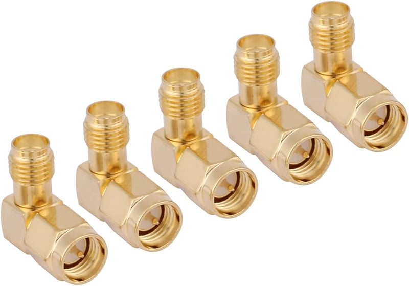 SMA Male to Female Right Angle 90 Degree RF Connector Pack of 5 High Reliability - Image 2