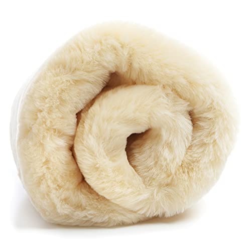 Desert Breeze Distributing Minidoka Sheepskin Underlay - Super Soft Plush Rugs - Medical Lambskin Underlay - Soft Fur Rug - Natural Lamb Sheepskin Rug - Large Size Natural Shape 41-inch Length - Gold - Image 4