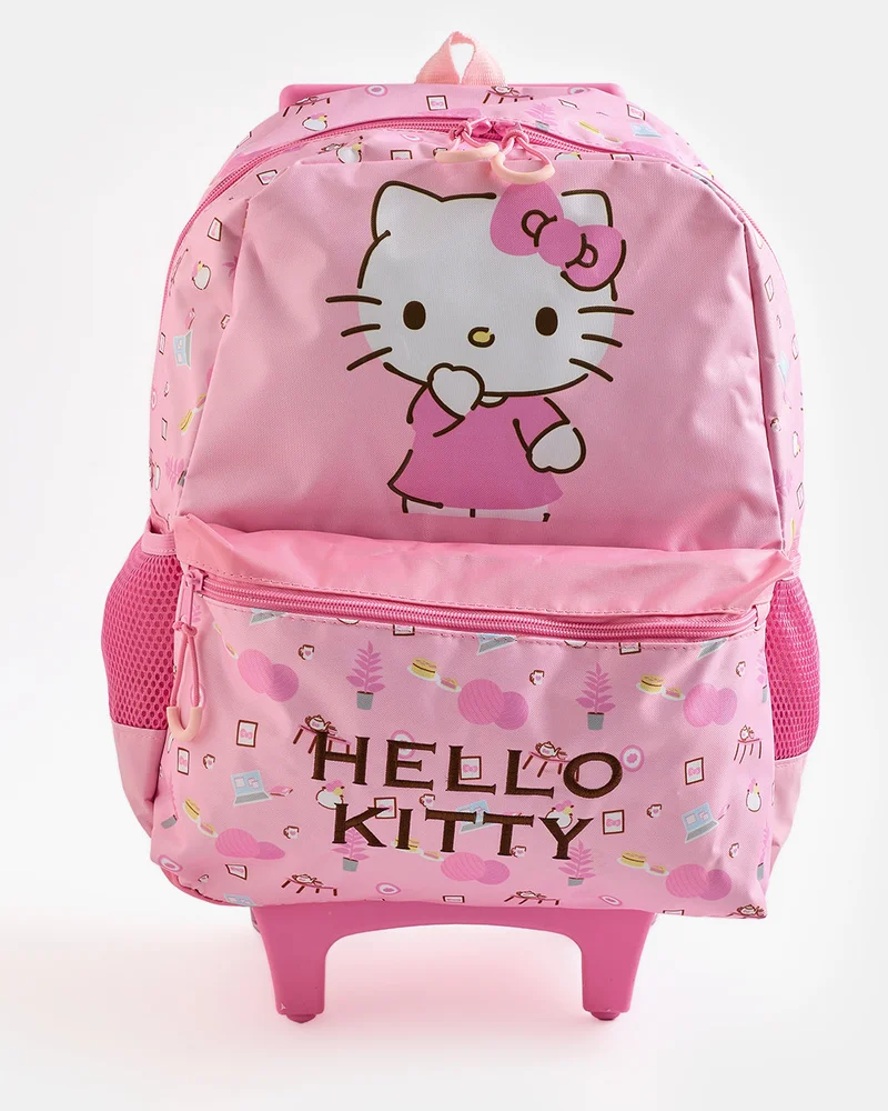 Redtag Pink Hello Kitty School Trolley Backpack (16 Inch)