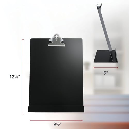 Saunders Free Standing Clipboard and Tablet Stand, 1" Clip Capacity, Letter Size: Holds 8.5 x 11 Sheets, Black - Image 2