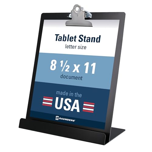 Saunders Free Standing Clipboard and Tablet Stand, 1" Clip Capacity, Letter Size: Holds 8.5 x 11 Sheets, Black - Image 1