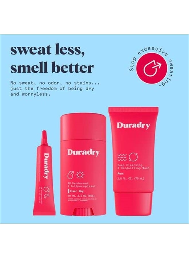 duradry 3-Step Protection System - AM Deodorant, PM Antiperspirant Gel, Deep Cleansing & Deodorizing Body Wash, Prescription Strength Antiperspirant Deodorants Specially Formulated For Excessive Sweat  - Image 4