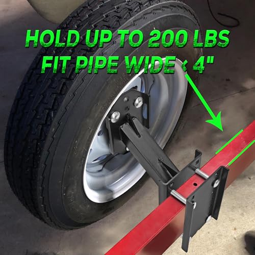 KINGWAY Spare Tire Carrier, Boat Trailer Spare Tire Mount, Heavy Duty Tire Holder Bracket for Utility Trailer Tires, Universal Fits 5x4.5, 5x5, 4x4, 6x5.5 Bolt Patterns On UTV/RV Trailer , Holds up to 350 Lbs - Image 3