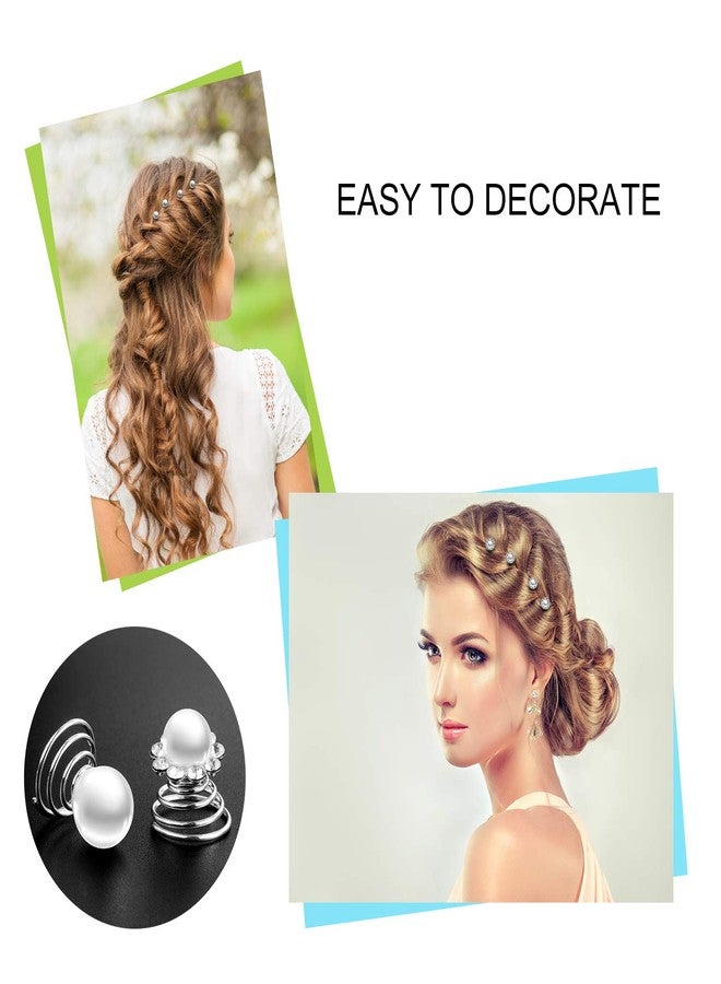 meekoo 40 Pieces Rhinestone Crystal Twisters Set Spiral Hair Pins Swirl Hair Silver Coils Rhinestone Spiral Hair Jewelry Crystal Spiral Hair Clip Accessories for Wedding Bridal Prom Party Favors, 8 Styles - Image 5