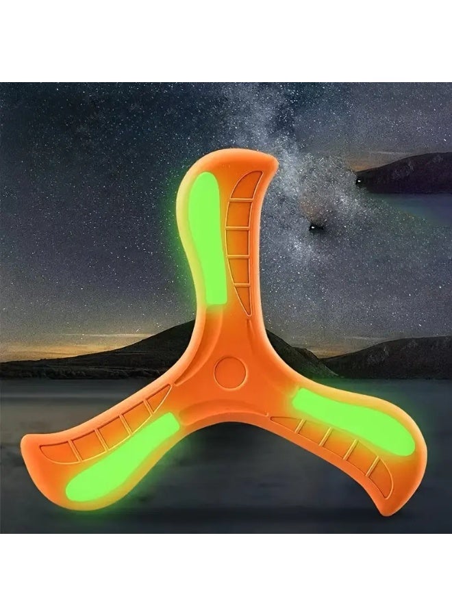 Boomerang Easy to Throw Three-leaf Cross Colorful Soft Foam Design (Orange)