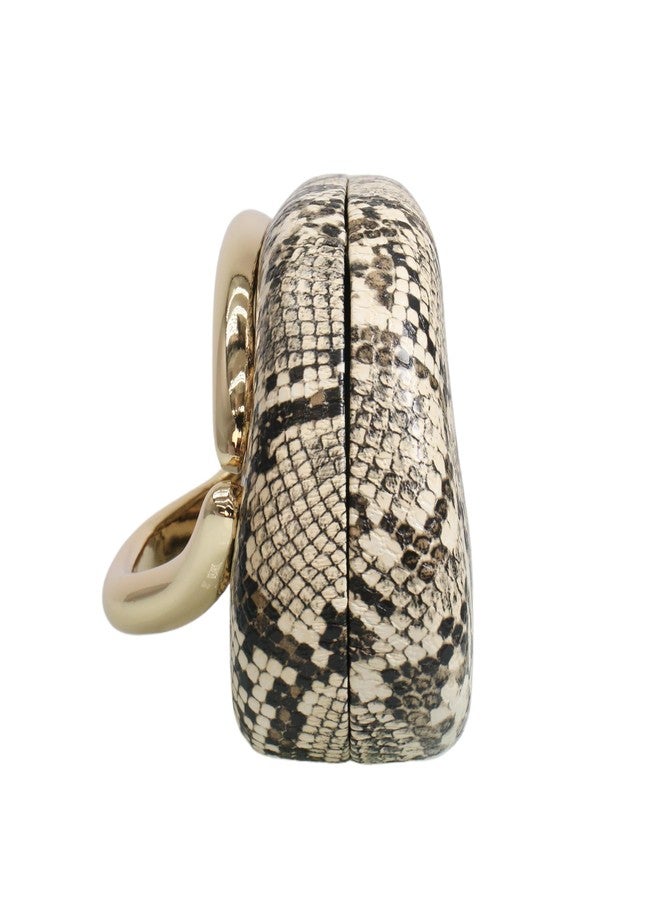 DEBIMY Women Woven PU Leather Clutch Box Metal Handle Evening Bag Trendy Leather Handbag Weave Shoulder Purse for Causal, Medium, Faux Leather - Image 3