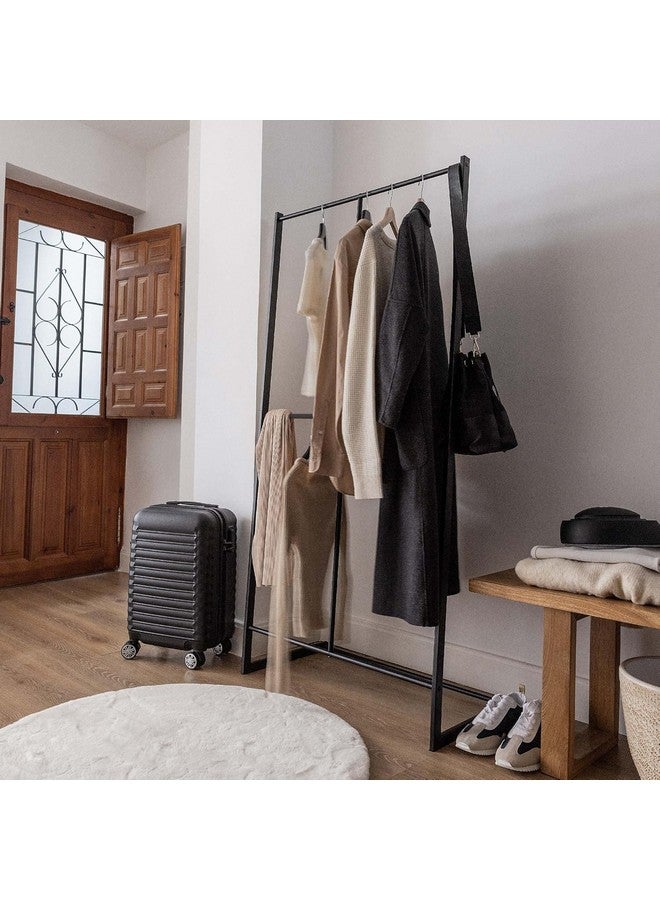 Lukzer حامل الملابس المعدني متعدد الطبقات من لوكزر مع استقرار عالي، رف عرض قائم مزدوج للأرض، للمتجر، المنزل (أسود/160x80x40 سم) - Image 2