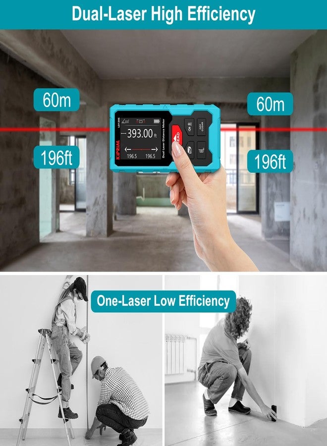 Kiprim LD120S Dual Laser Distance Meter,393ft/120m,Electronic Level,DIY - Image 2