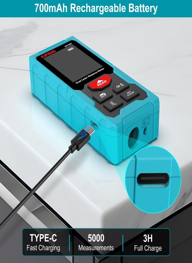 Kiprim LD120S Dual Laser Distance Meter,393ft/120m,Electronic Level,DIY - Image 3