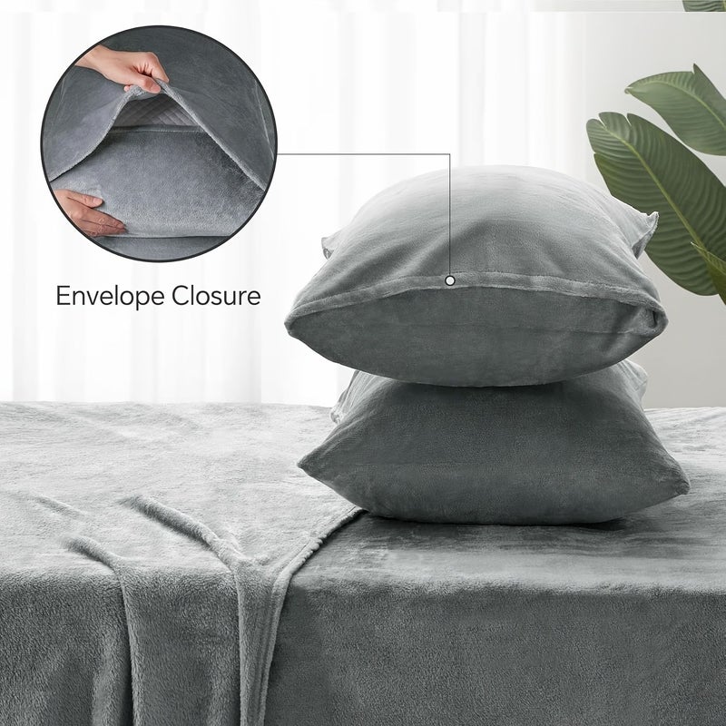 Milk Velvet Pillowcase Skin Friendly Warm Standard Size 19.69 By 25.98 Inches Pink Color Includes 1 Pillowcase Available In 5 Colors - Image 3