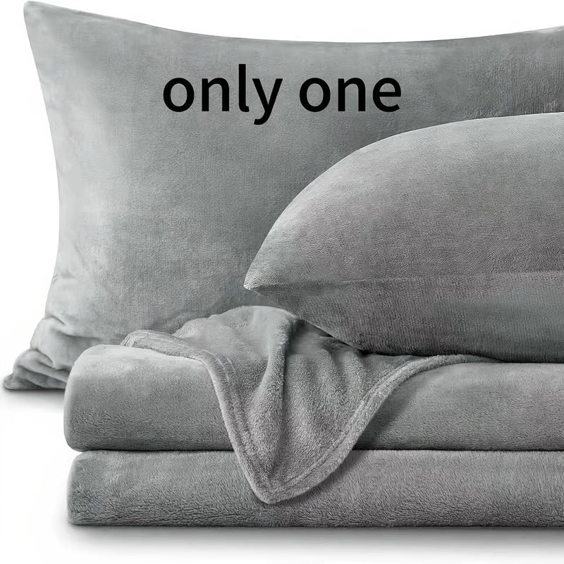 Milk Velvet Pillowcase Skin Friendly Warm Standard Size 19.69 By 25.98 Inches Pink Color Includes 1 Pillowcase Available In 5 Colors - Image 1